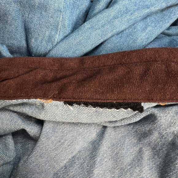 Vintage Denim Jean Midi Maxi Dress Pleated Long Duster Jacket Coat Cottagecore - Picture 9 of 10